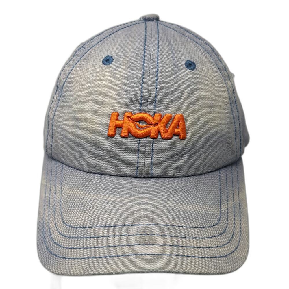 HOKA Baseball Cap Blue Orange One Size Adjustable Embroidered Cotton Logo Hat